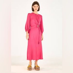 Farm Rio Pink Front Circle Cut Out Midi Dress. XS.
